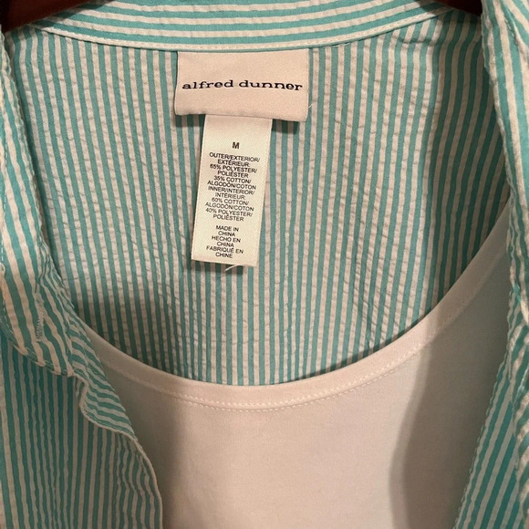 ALFRED DUNNER~FAUX TEAL TOPPER W TANK~M - Picture 3 of 6